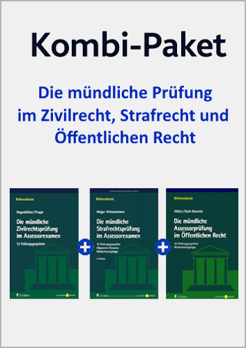 Kombi-Paket Mündliche Prüfung im Zivilrecht + Strafrecht + Öffentlichem Recht